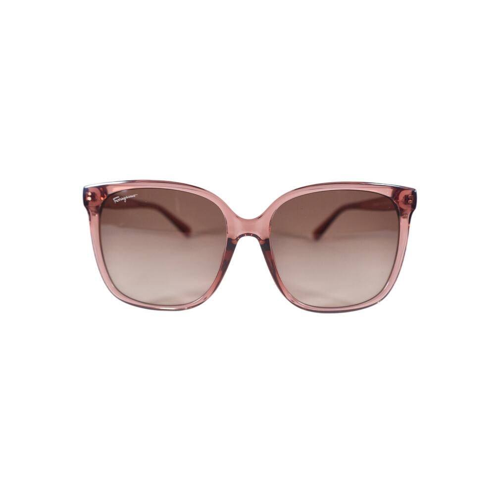 Salvatore Ferragamo Oversized Cat Eye Sunglasses - Transparent Nude Pink - NWT